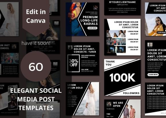 60 Elegant Social Media Canva Templates: Elevate Your Brand