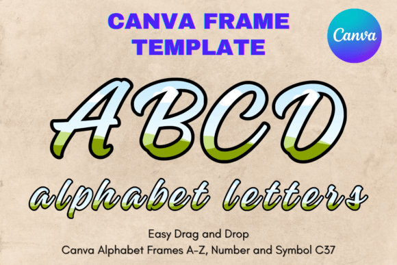 Canva Letters Frame Alphabet Template_37: Your Sublimation Design Ally