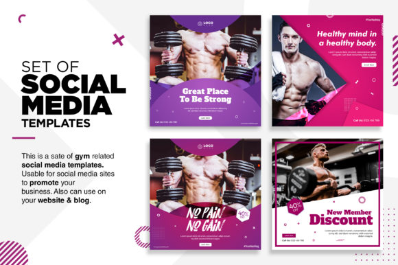 Elevate Your Brand with Gym Social Media Post Templates