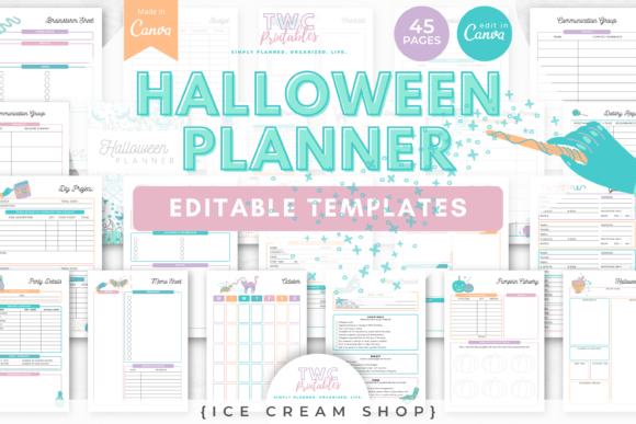 Halloween Planner Canva Templates | ICE: Your Ultimate Party Command Center