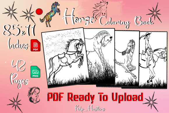 Horse Coloring Pages - Kdp Templates: Your Profitable Publishing Shortcut