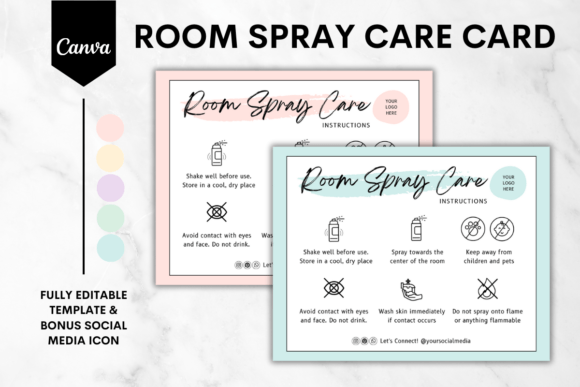Room Spray Care Card Canva Template 1: Elevate Your Packaging