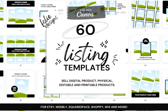 Streamline Your Etsy Listings with 60 Digital Shop Templates