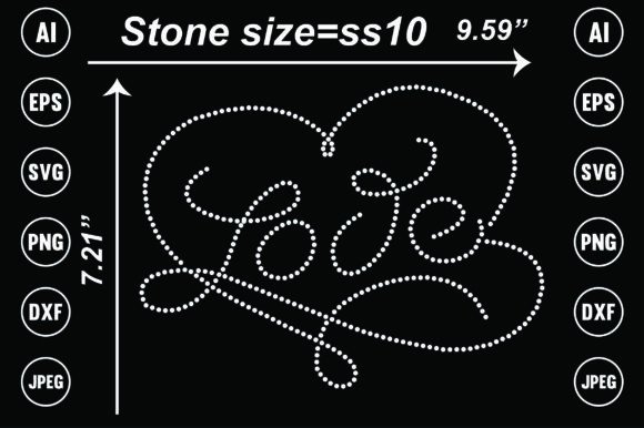 Stunning Visuals with (love ) Rhinestone Templates Design