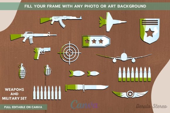Weapons Military Collection Canva Frame: Unleash Your Creative Arsenal